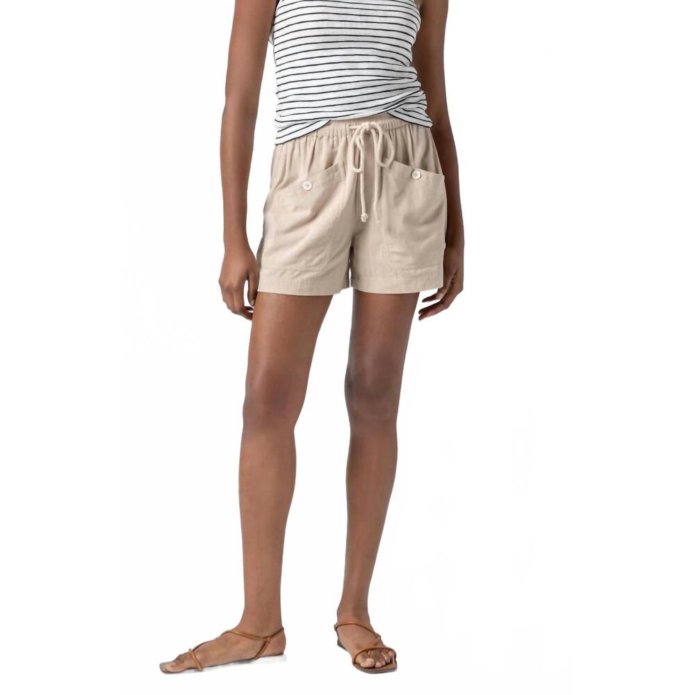 NEW LILLA P patch pocket shorts in flax